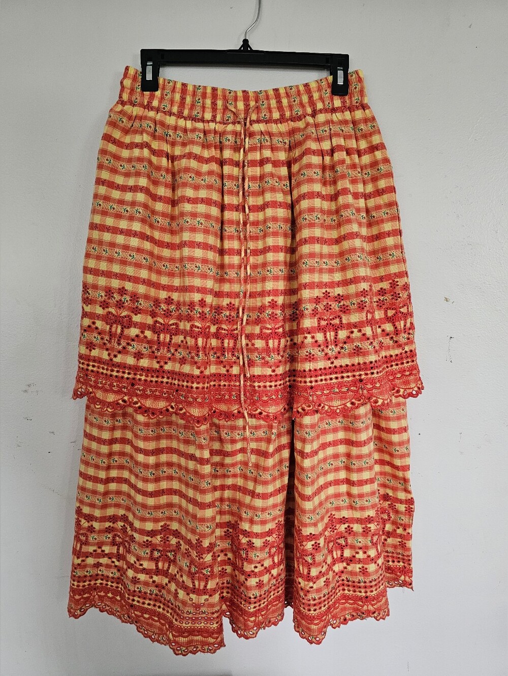 Damson Madder Cosette Tiered Organic Cotton Midi Skirt